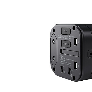 AUKEY PA-TA01 Универсальный дорожный адаптер для зарядного устройства с USB-C и USB-A Великобритания, США, ЕС, Австралия, Китай, 150 стран