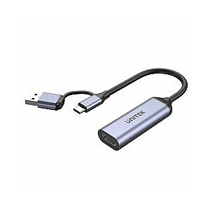 КАРТА UNITEK ДЛЯ ПОТОКОВОЙ ТРАНСЛЯЦИИ USB-C/A, 4K HDMI 1.4B
