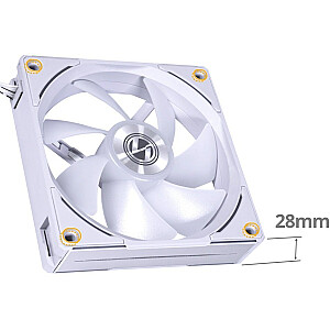 Ventilators Lian Li UNI FAN AL120 V2 ARGB PWM, trīskāršs komplekts ar kontrolieri - 120 mm, balts