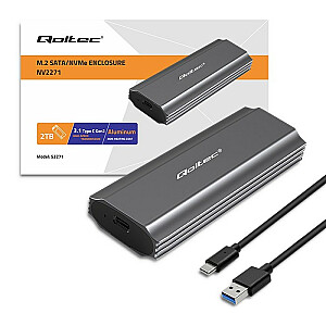 Qoltec 52271 Корпус NV2271 для SSD-накопителя M.2 | САТА | НВМе | USB-C | 2 ТБ