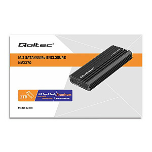 Корпус Qoltec 52270 NV2270 для SSD-накопителя M.2 | САТА | НВМе | USB-C | 2 ТБ