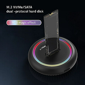 Qoltec 52275 M.2 SSD dokstacija | SATA | NVMe | USB-C | 2 TB