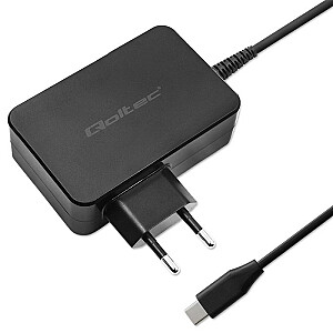 Зарядное устройство Qoltec 52387 GaN POWER PRO | 1xUSB-C | 90 Вт | 5-20 В | 3-4,5 А | Черный