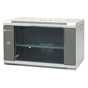 EMITERNET Отдельный подвесной шкаф 19" 6U, дверцы листовой металл/стекло, 600×450×370мм ширина/глубина/высота EM/AP6406