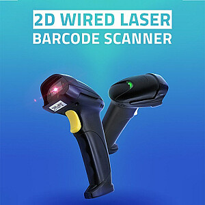 Qoltec 50853 Лазерный сканер штрих-кодов 1D | 2D | Черный