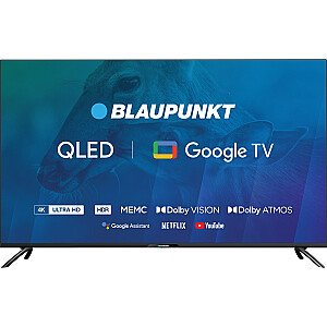 Телевизор 50" Blaupunkt 50QBG7000S 4K Ultra HD QLED, GoogleTV, Dolby Atmos, WiFi 2,4-5ГГц, BT, черный