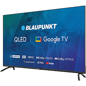 TV 50" Blaupunkt 50QBG7000S 4K Ultra HD QLED, GoogleTV, Dolby Atmos, WiFi 2,4-5 GHz, BT, melns
