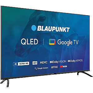 TV 50" Blaupunkt 50QBG7000S 4K Ultra HD QLED, GoogleTV, Dolby Atmos, WiFi 2,4-5 GHz, BT, melns
