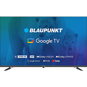 TV 55" Blaupunkt 55UBG6000S 4K Ultra HD LED, GoogleTV, Dolby Atmos, WiFi 2,4-5 GHz, BT, melns