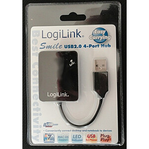 4 portu USB 2.0 HUB "Smaids" — melns UA0139