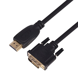 Kabelis HDMI - DVI 1.8m DVI 24+1, zeltīts