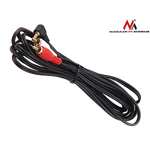 Угловой кабель с мини-джеком 3,5 мм 2RCA, 1 м MCTV-824 Черный