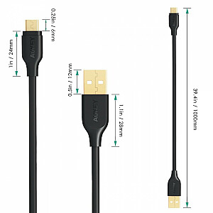CB-MD1 Черный USB-кабель для быстрой зарядки micro USB-USB | 1м | 480 Мбит/с