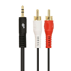 Mini Jack kabelis 3,5 mm - 2x RCA M/M (collas) 1,5 m