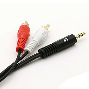 Mini Jack 3,5 mm līdz 2x RCA M/M kabelis (collas) 2,5 m