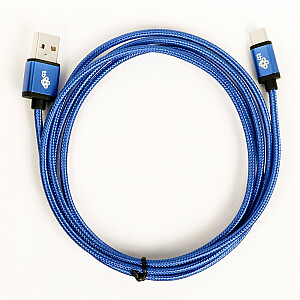 USB-USB C kabelis 1,5 m, zils vads