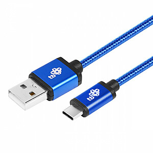 Кабель USB-USB C 1,5 м, синяя шнурка