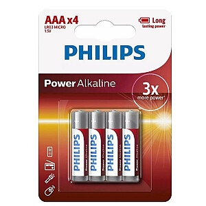 Power Alkaline AAA батарейки 4 шт в блистере