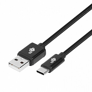 USB-USB C kabelis 1,5 m, melna virve
