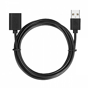 AM-AF USB kabelis, pagarinājums 1,8 m, melns