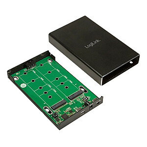 Ārējais SSD korpuss 2x M.2 SATA, USB3.1 gen2, Raid