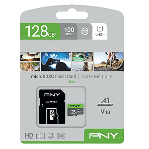 PNY Elite microSDXC 128GB + SD adapteris