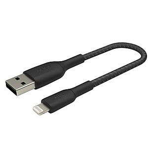 Кабель USB-Lightning в оплетке 15см черный