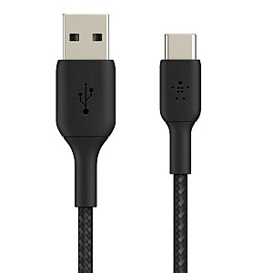 USB-C USB-A pīts kabelis 15 cm, melns