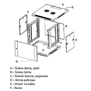 Extralink 9U 600x600 AJ Pelēks | Skapju plaukts | pie sienas stiprināms, divu sekciju