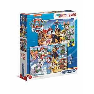 Puzle 2x60 gabali Super Color PAW Patrol