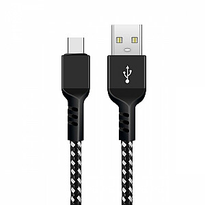 USB C ātrās uzlādes kabelis 2.4A MCE471, melns