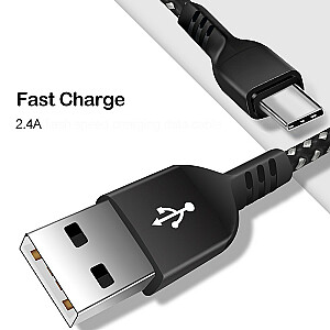 Кабель USB C для быстрой зарядки 2,4 А MCE471, черный