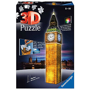 3D puzle ar 216 gabaliem Bigbenu naktī