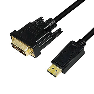 DisplayPort 1.2–DVI kabelis, 5 m, melns