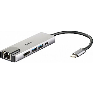 D-LINK USB-C 5-port USB 3.0 hub HDMI