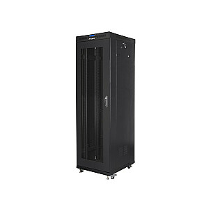 Отдельно стоящий стоечный шкаф 19 42U 600x800 черный, с перфорированными дверцами ЖК-дисплея (плоская упаковка)
