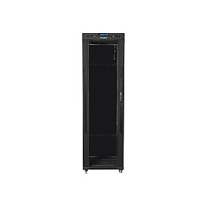 Отдельно стоящий стоечный шкаф 19 42U 600x1000 черный, ЖК-стеклянная дверь (плоская упаковка)