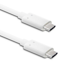 USB 3.1 C tipa kabelis | USB 3.1 Type C, vīriešu | 1 m | Balts