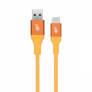 USB 3.0–USB C kabelis, 2 m PREMIUM, 3 A, oranžs TPE