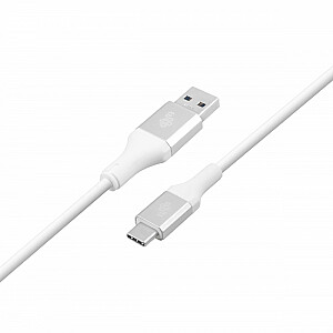 USB 3.0–USB C kabelis, 2 m PREMIUM 3A, balts TPE