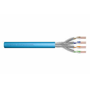Монтажный телекоммуникационный кабель, кат.6А, S/FTP, Eca, провод, AWG 23/1, LSOH, 100 м, обернутый Синий