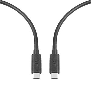 USB C-USB C kabelis 1m 100W 5Gbps USB 3.1 melns