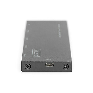 Īpaši plāns HDMI sadalītājs 1x4 4K 60Hz 3D HDR HDCP 2.2 18 Gbps Micro USB