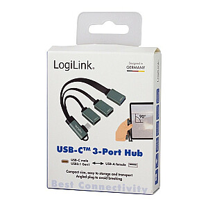 LogiLink 3 portu USB-C leņķveida