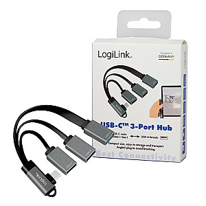 LogiLink 3 portu USB-C leņķveida