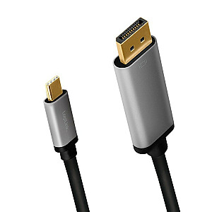 USB-C–DP kabelis, 4K, 60 Hz, alumīnijs, 1,8 m
