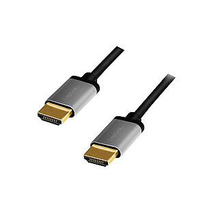 HDMI kabelis 4K/60Hz, alumīnija 1m melns