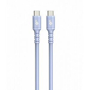 USB C uz USB C kabelis 1 m, silikons, violets