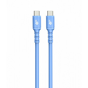 USB C uz USB C kabelis, 1 m, silikons, zils