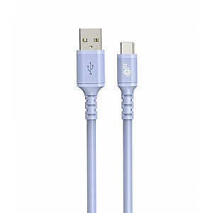 Кабель USB-USB C длиной 1 м. силикон фиолетовый